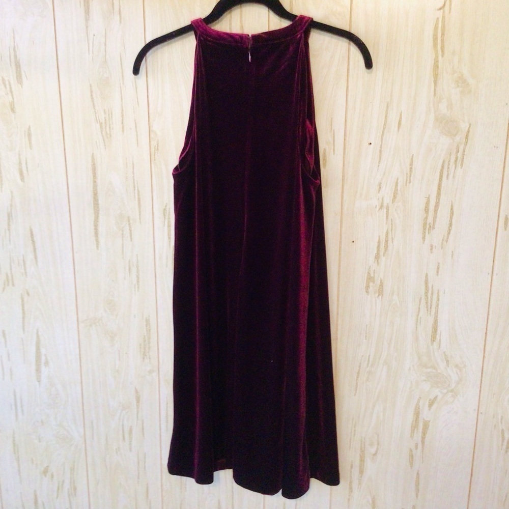 Cynthia Rowley Velvet Sleeveless Cut Out Mini Dress Burgundy Small - Picture 2 of 10
